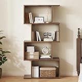 smudyizi 50" Tall 4-Tier Mid Century Modern Bookshelf, Geometric Open Bookcase