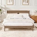 Softa Venso King Solid Wood Bed Frame with Headboard, 1100 Lbs Heavy Duty Rubberwood Platform Bed, 15-Min Tool-Free Assembly, Quiet Stable Support, Japanese Japandi Design, No Box Spring Needed