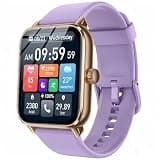 Smart Watches for Men Women, 1.85" HD Touch Screen with Bluetooth Call, Alexa Built-in, 120+ Sport Modes, IP68 Waterproof, 7-Day Battery, 24/7 Heart Rate/Sleep Monitor for Android/iPhone (Purple)