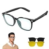 Smart Glasses for Men Women, Bluetooth-Audio Glasses with Clear Blue Light Glasses & UV400 Polarised Magnetic Lenses, Auto On/Off, Call/Music, Unisex Intelligent Sunglasses for Cycling Driving (G05)
