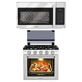 CAMPLUX 30"Convection OTR Microwave and 21" Classic RV Propane Range Bundle - Complete Kitchen Solution for RVs and Compact Spaces