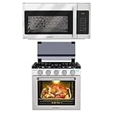 CAMPLUX 30"Convection OTR Microwave and 21" Classic RV Propane Range Bundle - Complete Kitchen Solution for RVs and Compact Spaces