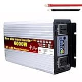 YXINHONGYUE 3000W/6000W Peak Pure Sine Wave Power Inverter for Truck, Solar, Home, Off-Grid DC to AC Low Frequency RV Inverter Charger with LCD Display 2 AC Outlet (72V to 110V),24v to 110v 60hz