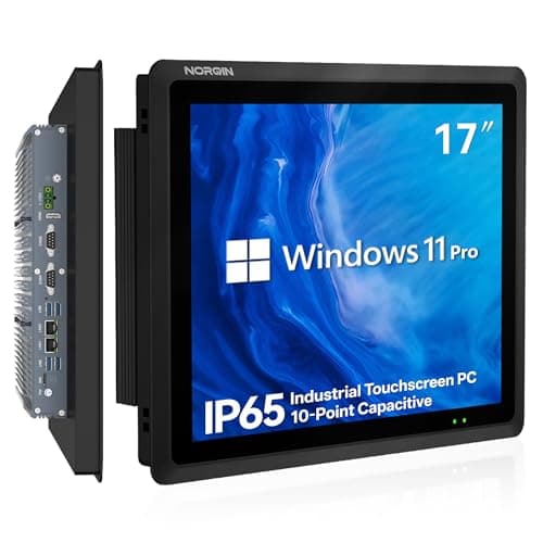 NORQIN 17 inch Industrial Embedded Panel PC,IP65 Fanless All-in-One Computer,Windows 11 pro,10 Point Capacitive Industrial Touch Screen,HDMI/COM/LAN/USB/GPIO,for Automation,Kiosk(J6412,8G+128G)