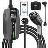 Level 1/2 EV Charger, 16Amp Adjustable Current Wi-Fi/App Control, ETL Certified NEMA 5-15 Plug/NEMA 6-20 Adapter, Timing Delay & LED Display 25FT Electric Car Charger J1772 BEVs/PHEVs 110V-240V