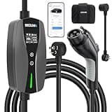 Level 1/2 EV Charger, 16Amp Adjustable Current Wi-Fi/App Control, ETL Certified NEMA 5-15 Plug/NEMA 6-20 Adapter, Timing Delay & LED Display 25FT Electric Car Charger J1772 BEVs/PHEVs 110V-240V