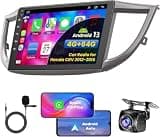 (8Core + 64GB) 10 Inch QLED Touch Screen Car Radio for Honda CRV 2012 2013 2014 2015 2016 with Carplay and Android Auto,Android 13 CRV Stereo Support Bluetooth,WiFi,GPS,FM Radio,BT & SWC