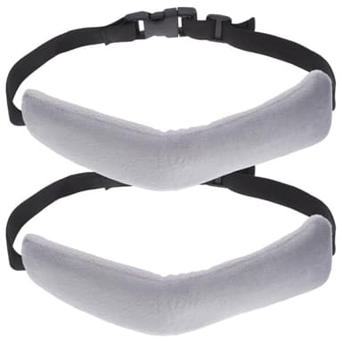 INOOMP Airplane Head Strap and Ergonomic Neck Pillow Travel Support, Adjustable Gray Headrest Strap for Sleeping on Plane and Car, 2pcs Travel Sleep Accessories for Adults