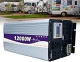 12000W Pure Sine Wave Power Inverter 12V 24V 48V 60V 72V DC to AC 110V 230V Split Phase with LCD Display/Cooling Fans, Off Grid Low Frequency Solar Inverter for Home