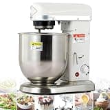 UWYTGF Professional Stand Mixer, 10L Mixing Bowl, 500W Electric Mixer with Beater & Dough Hook, Stainless Steel, Ideal for Commercial Kitchen, Cake and Dough Mixer,White