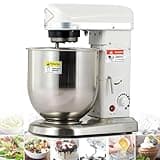 UWYTGF Professional Stand Mixer, 10L Mixing Bowl, 500W Electric Mixer with Beater & Dough Hook, Stainless Steel, Ideal for Commercial Kitchen, Cake and Dough Mixer,White