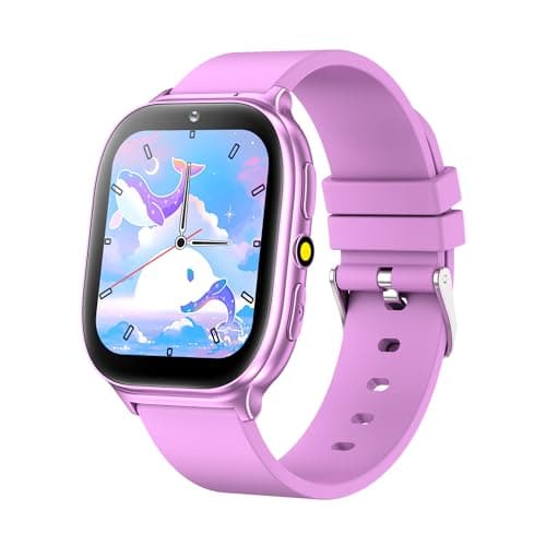 Kids Smart Watch for Girls & Boys Age 5-12, 20 Games HD Touch Screen Watch with Video Camera, Music Player, Pedometer, Flashlight, 10 Alarms & Vibration Reminder, Birthday Gift (Purple)