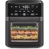 Chefman Air Fryer 6-in-1, XL 14-Quart Multifunctional Airfryer with Touchscreen Controls, Rotisserie, Food Dehydrator, Convection Oven, Bake, Broil, and Reheat Functions, Windowed Door – Black