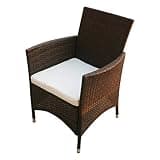 DXKDUSOKJ 2 Piece Patio Chairs Set with Poly Rattan Brown, Steel Frame and Aluminum Feet, W PE Rattan with Removable Cushions for Outdoor Garden