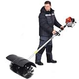 Gas Snow Sweeper Gasoline Powered – 52CC 2-Stroke Engine Walk-Behind Power Broom, 21" Clearing Height Paddle Sweeper for Driveway, Gravel, Lawn & Garden (EPA)