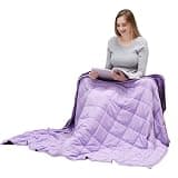 MOTRIP Soft Weighted Blanket with Cooling Sanded Reversible (Purple, 48 * 72 10LBS)