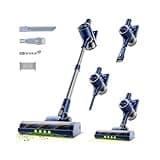 Shieal Cordless Stick Vacuum Cleaner - 45KPA Powerful Suction Vacuum with 45 Min Runtime, Detachable Battery, Anti-Tangle & 1.5L Dust Cup, 8 in 1 Vacuum Cleaner for Pet Hair, Carpet, HardFloor, Black