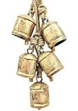 Rustic Tin Cow Bell on Rope Set of 5 Size: 2" Each