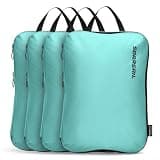 SOARSAIL 4 Pack Ultralight Compression Packing Cubes for Travel, Cyan