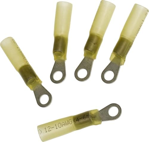 APDTY 177689 Solder and Seal Ring Terminal Yellow #10-12-10 Gauge