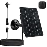 VUEBEE 4W Solar Panel Charger for Blink Outdoor 4/3/XT2/XT Camera, High-Efficiency Solar Charger with USB-C & Micro USB Adapter, IP66 Waterproof, 360° Adjustable Mount, 10ft Cable
