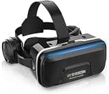 COCERKET VR Headset for iPhone & Android, 120° Viewing Angle 3D Glasses with Aspherical Lenses & Headphone, Perfect for VR Videos and Mobile Games