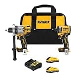 DEWALT 20V MAX XR Brushless Hammer Drill 1/2 In. and High Torque 1/4 Impact Driver Combo with 2 x 4 Ah Batteries and 4 Amp Charger (DCK2112QQ2)