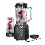 Countertop Blender Duo, 1100W, 57oz Tritan Pitcher, 6-Point Stainless Steel Blade, 25oz To-Go Cup With Smart Seal™ Lid And Straw, Sand White (Slate Gray)