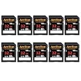 AreTop SD Card 32GB, 10 Pack UHS-I Class 10 SDHC Memory Card, 10 Pack 32GB Full HD Video Secure Digital Cards for Cameras, DSLR, Action Cams and Trail Camera