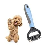 Petsplicity Double-Sided Pet Grooming Tool Undercoat Rake for Dogs and Cats - Professional Dematting Brush, Shedding Comb, Mat Remover, Deshedding, Safe Detangler, Fur Maintenance, Long-Haired Pets