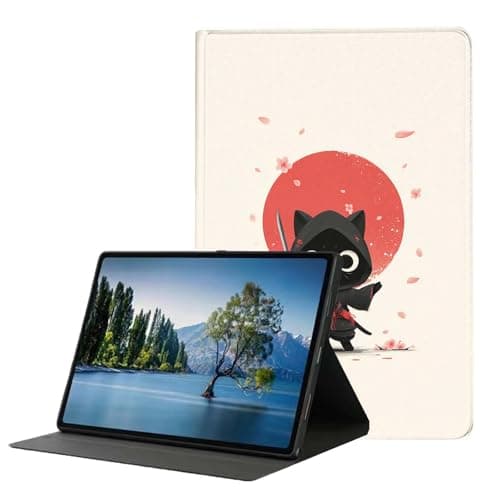 DHEEBFWE Case for Kindle Fire HD 10 & 10 Plus Tablet (13th/11th Generation, 2023/2021 Release) 10.1",Slim Hybrid Multi-Angles Viewing Stand Cover w/Auto Wake/Sleep,Cartoon Samurai cat