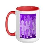 Purple Jelly-Drip Purple Graphic Ceramic Mug, Red/White, 15oz