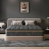 Povirt Queen Mattress 12 Inch in a Box, Hybrid Queen Mattress with Memory Foam & Individual Pocket Springs, Medium Firm Queen Size Mattresses for Motion Isolation & Pressure Relief, CertiPUR-US