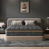Povirt Queen Mattress 10 Inch, Hybrid Queen Mattress in a Box, Medium Firm Queen Size Bed Mattresses with Zoned Support, Memory Foam and Pocket Springs for Pressure Relief, CertiPUR-US