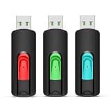 Aiibe 32GB Flash Drive 3 Pack 32GB USB 3.0 Thumb Drive USB Drive 32 GB Jump Drives Memory Stick Zip Drives (32G, Red Green Cyan)