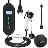 ENERGYGENIE 40Ft Cord EV Charger, 16Amp 110V/240V Portable Level 1 Level 2 Electric Vehicle Charging Station with NEMA 6-20 Plug & NEMA 5-15 Adapter for J1772 Electric Cars