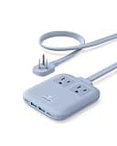 Anker Travel Power Strip, Anker Nano 67W Max 6-in-1 USB C Charger, 2 AC, 2 USB A and 2 USB C, 5ft Thin Undetachable Flat Plug Extension Cord with Multiple Outlets, Travel Essentials, Cruise Essentials