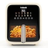 Fullwill Air Fryer with Visible Window, 7.5QT,12-in-1 Multi-Function Air Fry,Roast,Bake, Dehydrate, Fries,Nonstick and Dishwasher-Safe Basket,Family&friends Party,1700W,Creamy White