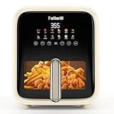 Fullwill Air Fryer with Visible Window, 7.5QT,12-in-1 Multi-Function Air Fry,Roast,Bake, Dehydrate, Fries,Nonstick and Dishwasher-Safe Basket,Family&friends Party,1700W,Creamy White