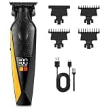 DAXXIN Hair Clippers, Electric Clippers Carving Push Hair Trimmer Bald Hairdressing Salon Electric Haircut Machine 0 Blade Head(Gold)