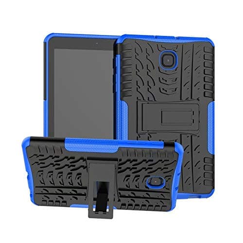 for Samsung Cases & Covers for Samsung Galaxy Tab A 8.0 inch (2018) SM-T387 Tablet Dual Layer Hybrid Armor Kickstand 2 in 1 Shockproof Cover (Color : Blue)