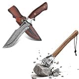 Purple Dragon Fist Hammer Tool Bundle with Damascus Knife