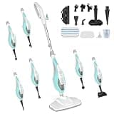 DUMOS 10-in-1 Multifunctional Steam Mop, 1550W Detachable Handheld Steam Cleaner, 16FT Power Cord with 2 Reusable Pads, Floor Steamer for Hardwood, Tile, Carpet, Grout, Windows