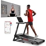Sunny Health & Fitness Treadmill Elite Smart Auto Incline for Home Use, 20” Wide Running and Walking Deck, Flex Shock Suspension with 300 LB Weight Capacity Bluetooth SunnyFit App - SF-T723016