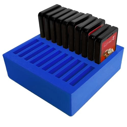 FEWINA Game Card Storage Holder for Nintendo Switch 2/OLED/Lite - 20 Slots Desktop Cartridge Organizer & Display Stand -Compact Switch Game Case Holder Accessory, Blue