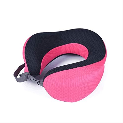 INSN Travel Pillow Memory Foam Neck Pillow,Support for Travel, Home, Neck Pain,Memory Foam Neck Pillow for Airplane Travel,Red