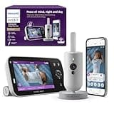 Philips Avent Premium Connected Baby Monitor, Smart Baby Monitor with App, 1080p Camera, SenseIQ Sleep & Breathing Motion Tracking, Cry Detection & Translation, Two-Way Audio, Night Vision, SCD973/37