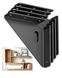 SecureLatch 3-11/16 inch Corner Bracket, Heavy Duty 350LBS for Wobbly Table, Chairs, Cabinet, Bed, Bookshelves, Garage Shelves & Outdoor DIY (Black-4PCS)
