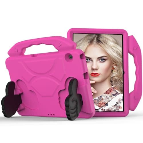 Kids Case for Lenovo Tab One 8.7 inch/K9 TB305FU (2025),Lightweight EVA Kid Friendly Shockproof Cute Protective Case, W Handle Stand Heavy Duty Cover (Rose Red)