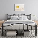 Blbeed Metal Queen Bed Frames, Noise-Free Design & Underbed Storage Heavy Duty Queen Size Bed Frames with Headboard No Box Spring Needed/Tool-Free Assembly